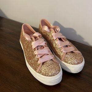 New! Keds x Kate Spade New York Triple Glitter Platform Bridal Wedding Sneakers